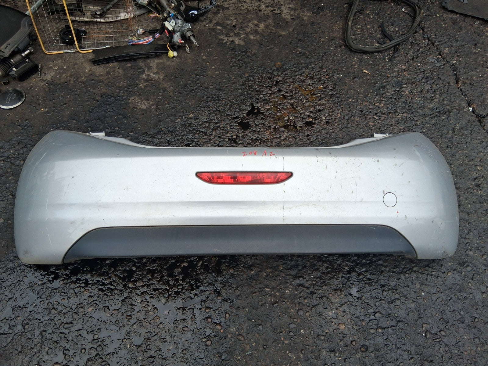 2012 PEUGEOT 208 COMPLETE REAR BUMPER SILVER