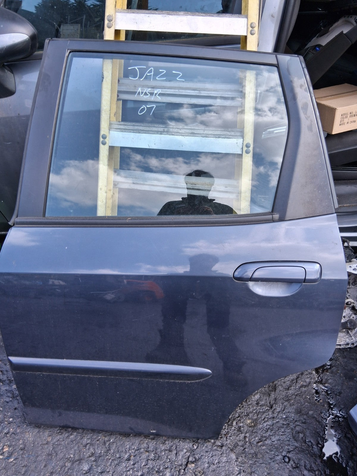 2007 HONDA JAZZ MK2 NSR PASSENGER SIDE REAR LEFT COMPLETE DOOR BLUE
