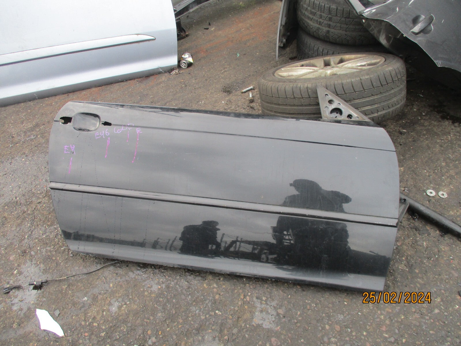 2005 BMW 3 SERIES E46 LCI COUPE OS DRIVER SIDE DOOR BARE BLACK 475
