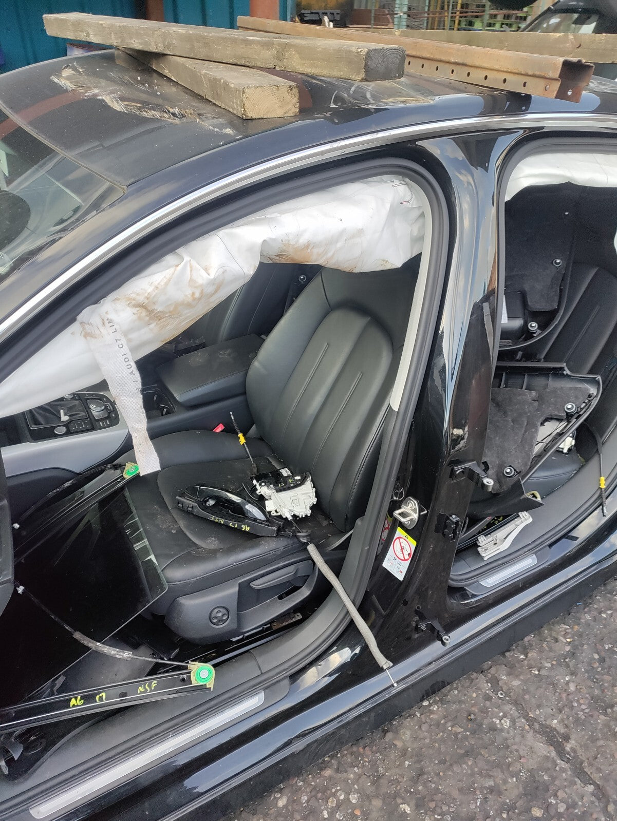 2017 AUDI A6 C7 4G SALOON NS PASSENGER SIDE B POST QUARTER CUT MYTHOS BLACK LY9T