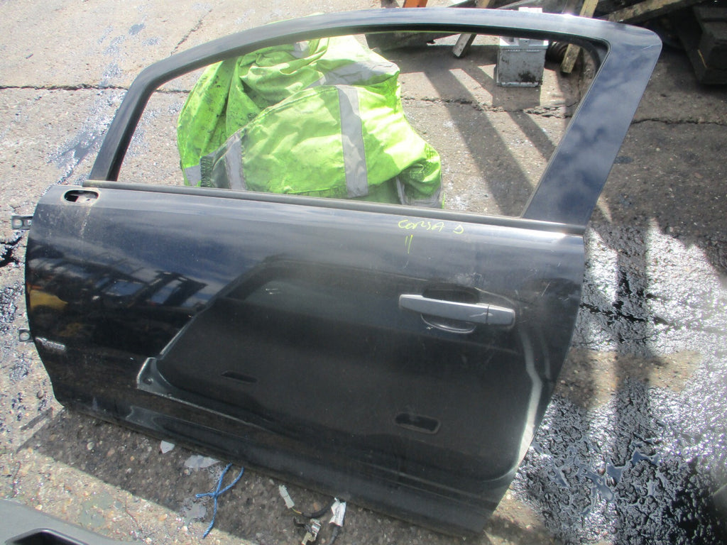 2012 VAUXHALL CORSA D 3 DOOR NS PASSENGER SIDE DOOR BLACK