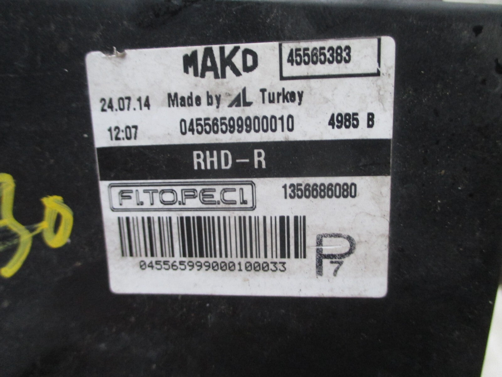 2014 FIAT FIORINO 1.3 DIESEL OSF DRIVER SIDE HEADLIGHT HEADLAMP 45565383