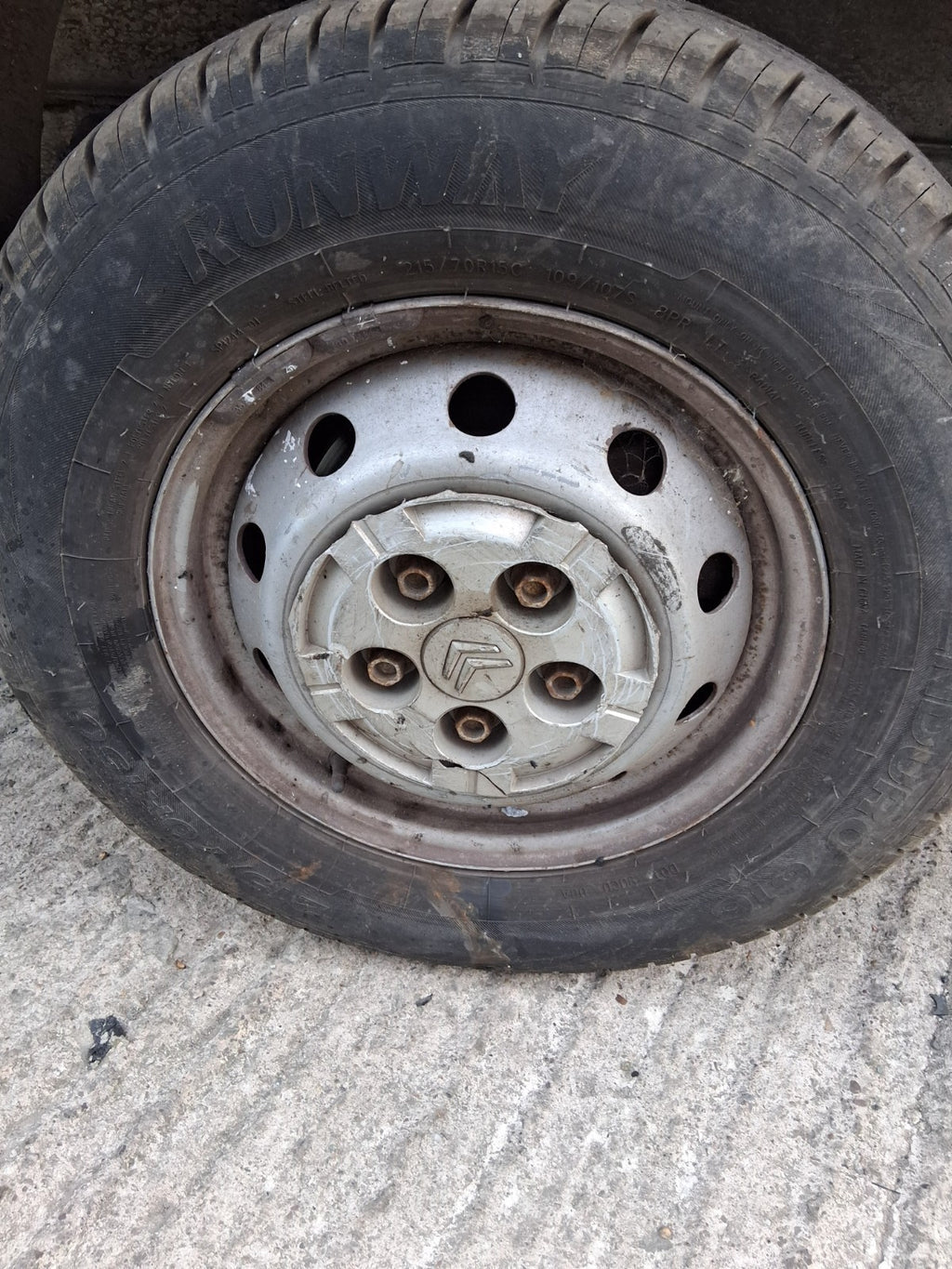 2014 CITROEN RELAY MK3 15 INCH STEEL WHEEL WITH TYRE 215/70R15C