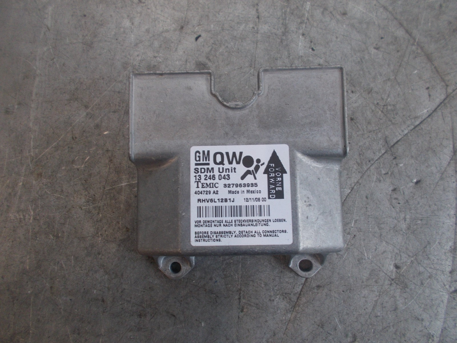 VAUXHALL ASTRA H (MK5) ZAFIRA B (MK2) BAG CRASH MODULE ECU 13246043