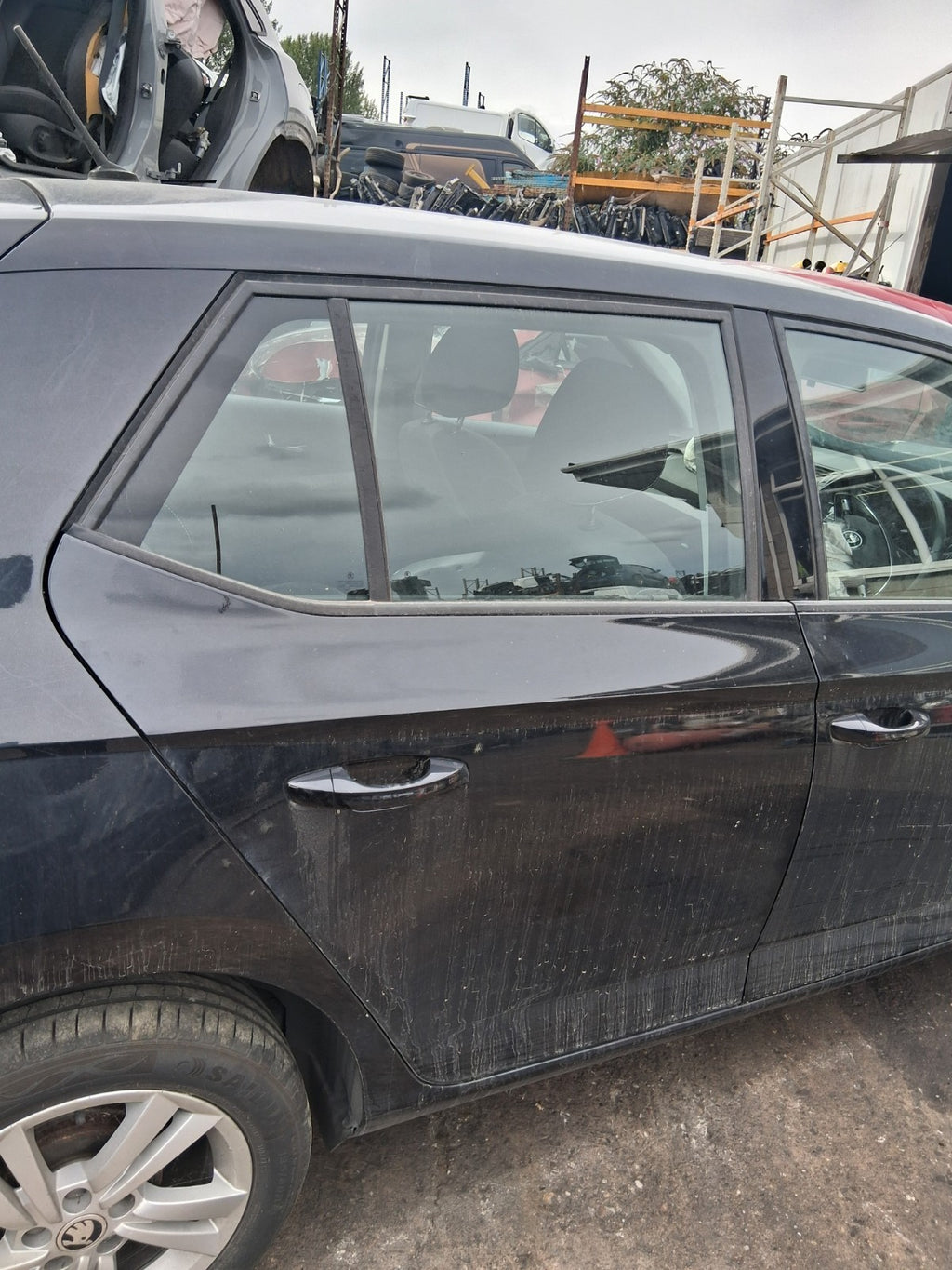 2020 SKODA FABIA MK3 NJ HATCHBACK OSR DRIVER SIDE REAR RIGHT BARE DOOR BLACK