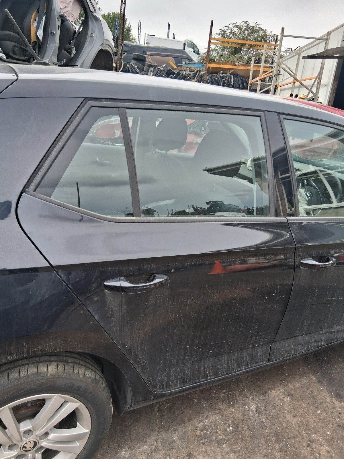 2020 SKODA FABIA MK3 NJ HATCHBACK OSR DRIVER SIDE REAR RIGHT BARE DOOR BLACK