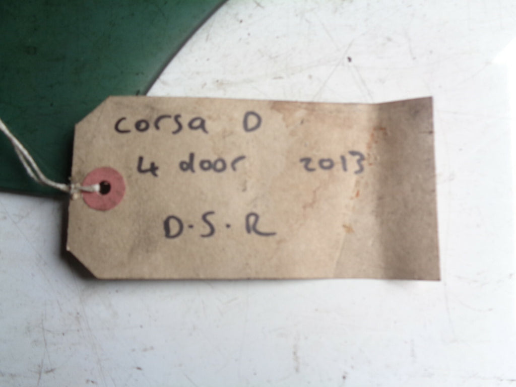 VAUXHALL CORSA D 2013 OSR DRIVER SIDE REAR DOOR WINDOW GLASS