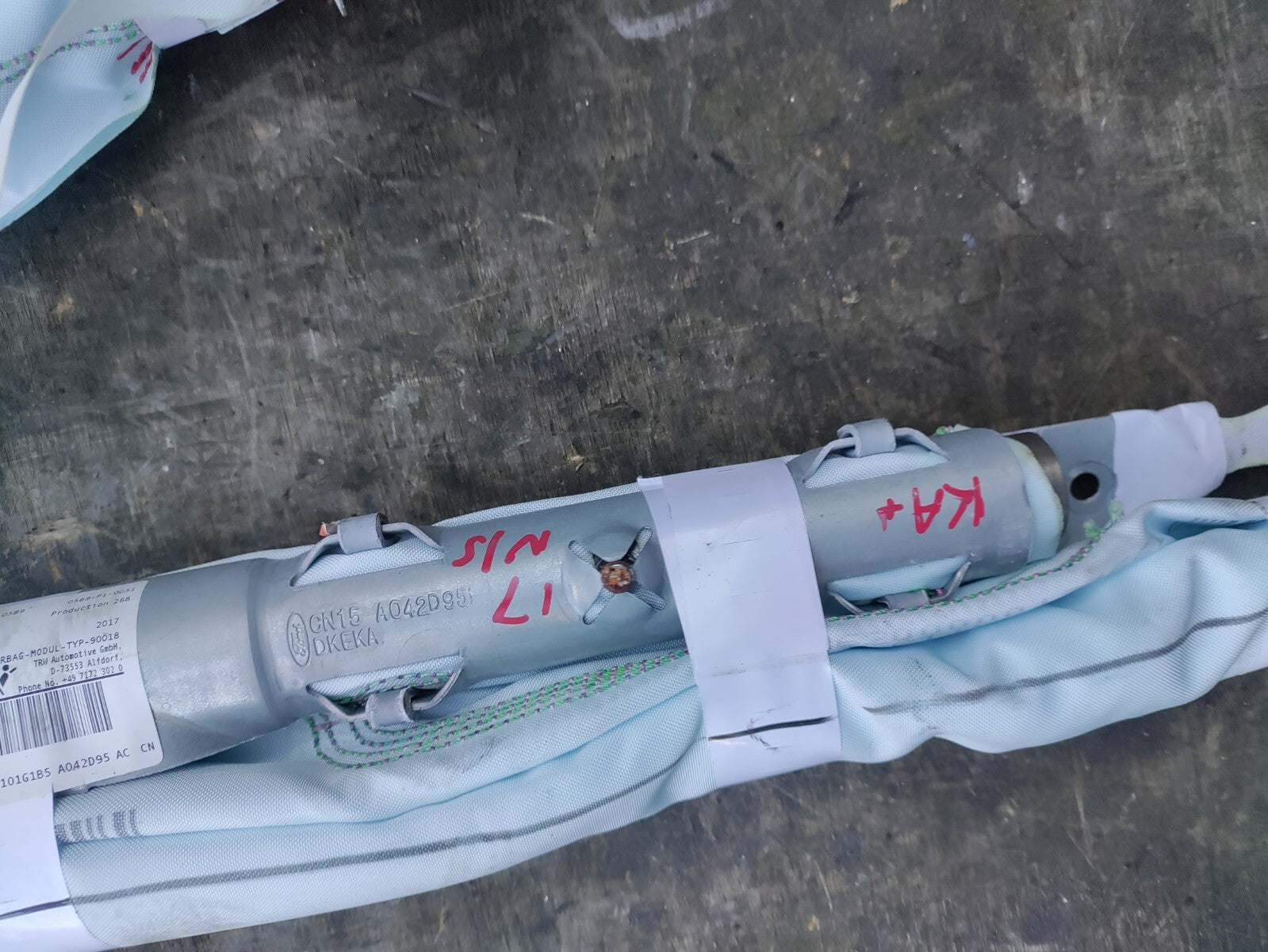 FORD KA+ PLUS 2017 NS PASSENGER SIDE CURTAIN AIRBAG CN15A042D95