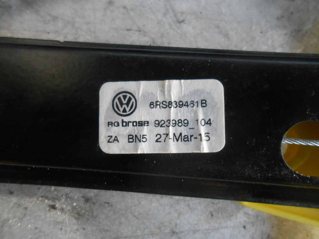VW VOLKSWAGEN POLO 6C (MK5) 5 DOOR NSR PASSENGER REAR WINDOW REGULATOR & MOTOR