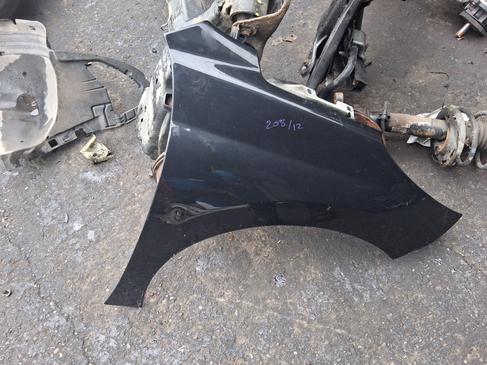 2012 PEUGEOT 207 OSF DRIVER SIDE FRONT RIGHT WING PANEL BLACK