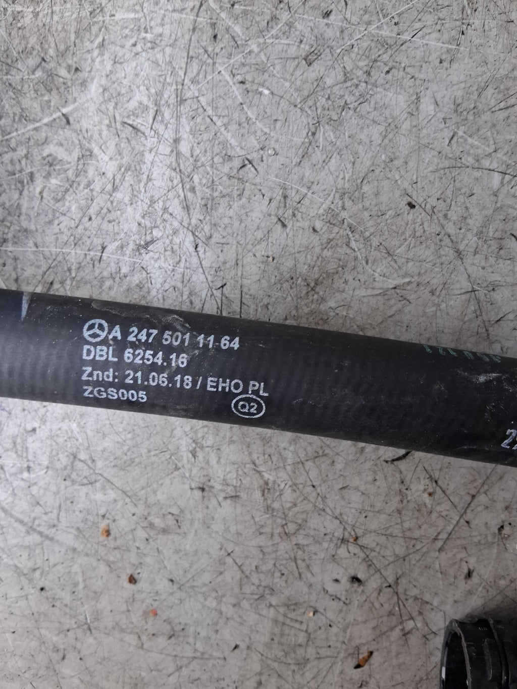 2021 MERCEDES A CLASS WATER COOLANT HOSE PIPE A2475011164