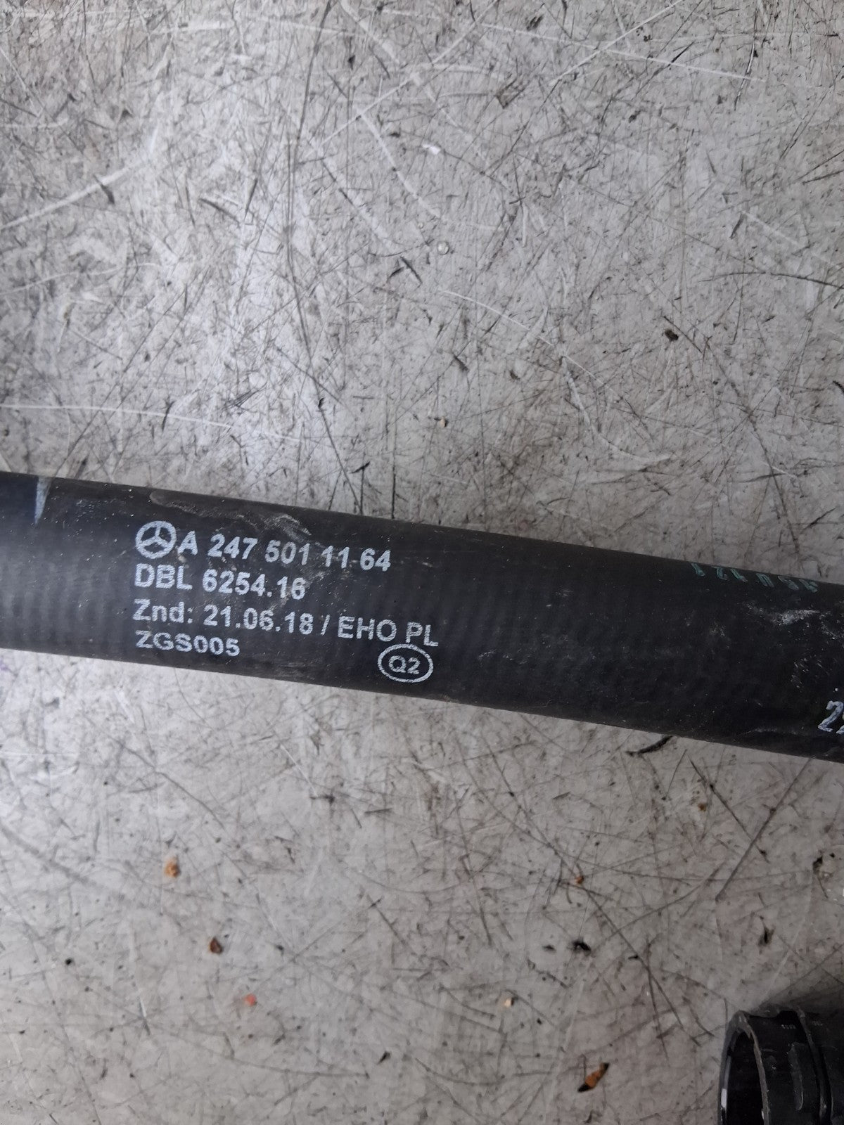 2021 MERCEDES A CLASS WATER COOLANT HOSE PIPE A2475011164