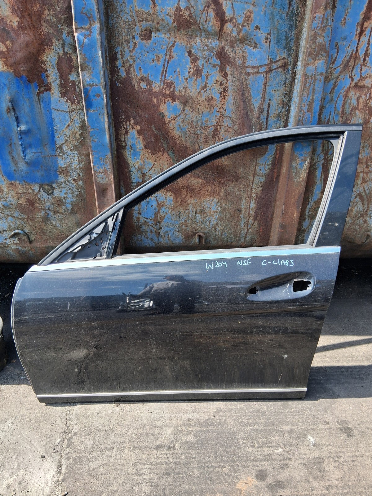 2008 MERCEDES C CLASS W204 NSF PASSENGER SIDE FRONT DOOR BARE BLACK 197