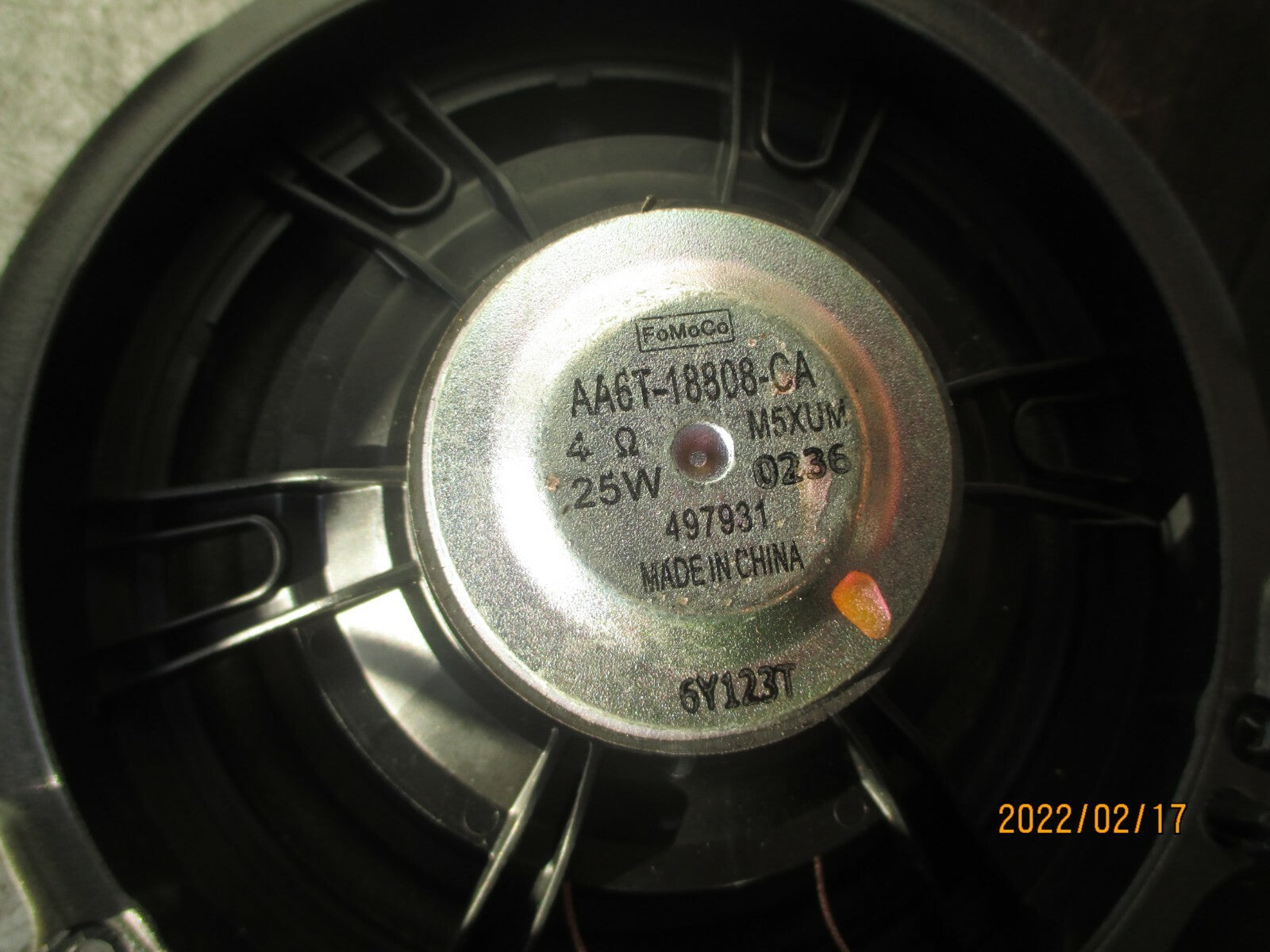 FORD ECOSPORT 2016 NSR PASSENGER SIDE REAR SPEAKER AA6T18808CA