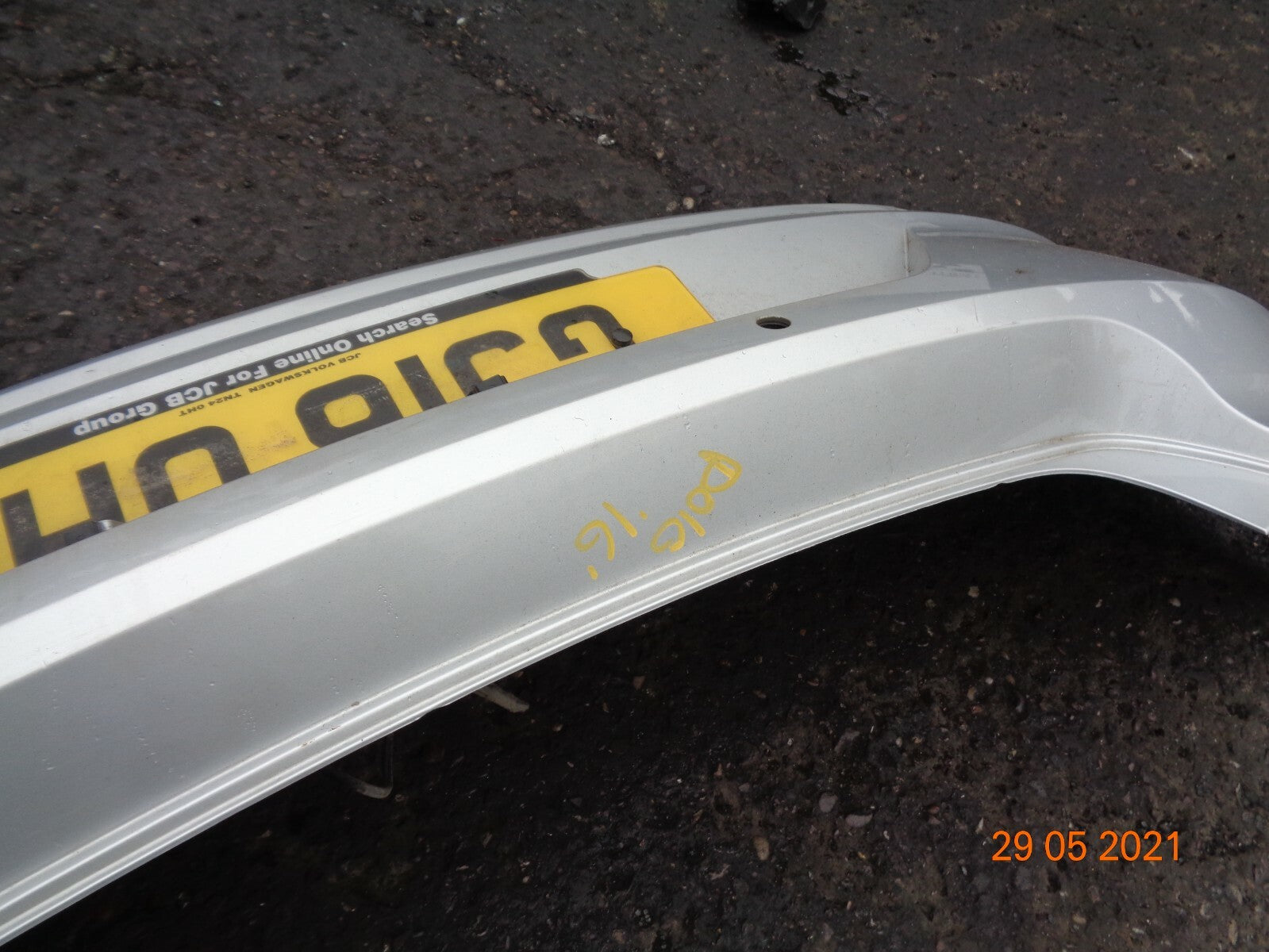 VW VOLKSWAGEN POLO 6R 6C 2016 REAR BACK PLASTIC BUMPER SILVER