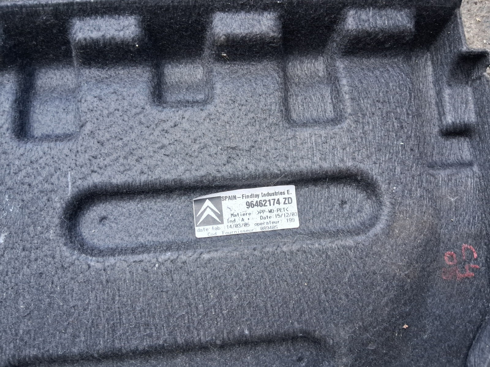 2004 CITROEN C4 MK1 5 DOOR REAR STORAGE PARCEL SHELF LOAD COVER 96462174ZD