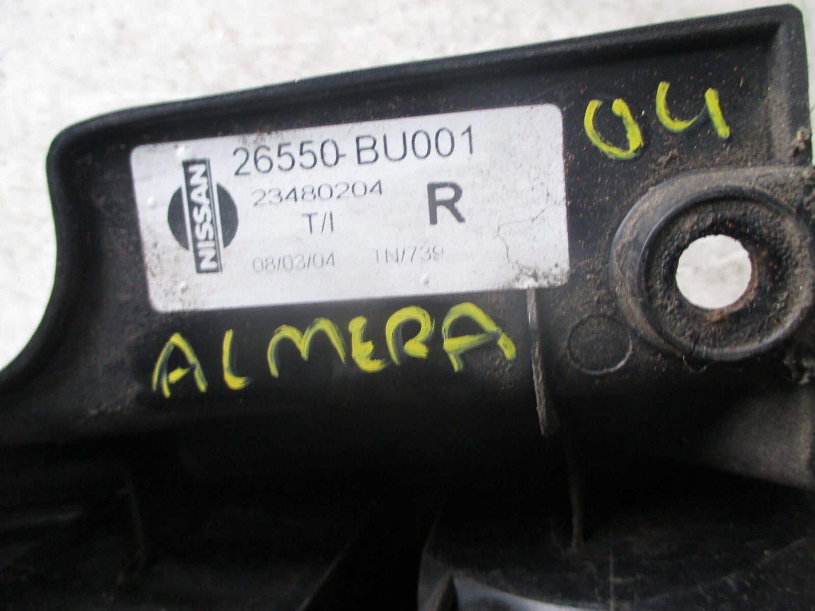 NISSAN ALMERA 2004 OSR DRIVER SIDE REAR LIGHT
