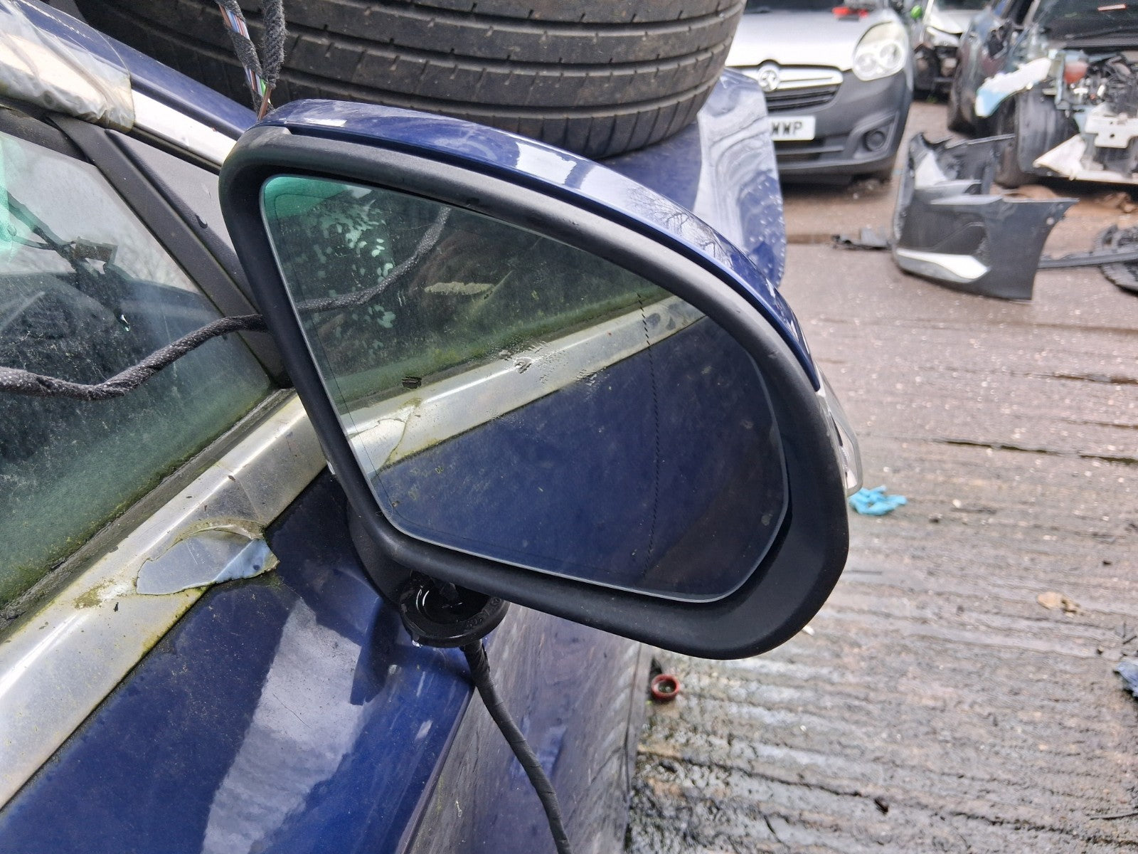 2021 MERCEDES C CLASS C205 COUPE OSF DRIVER SIDE FRONT RIGHT WING MIRROR BLUE