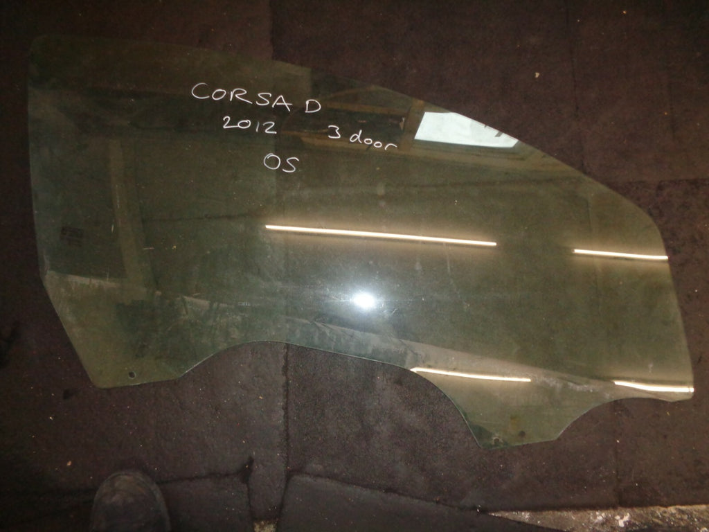 VAUXHALL CORSA D 2012 3 DOOR OS DRIVER SIDE FRONT WINDOW GLASS