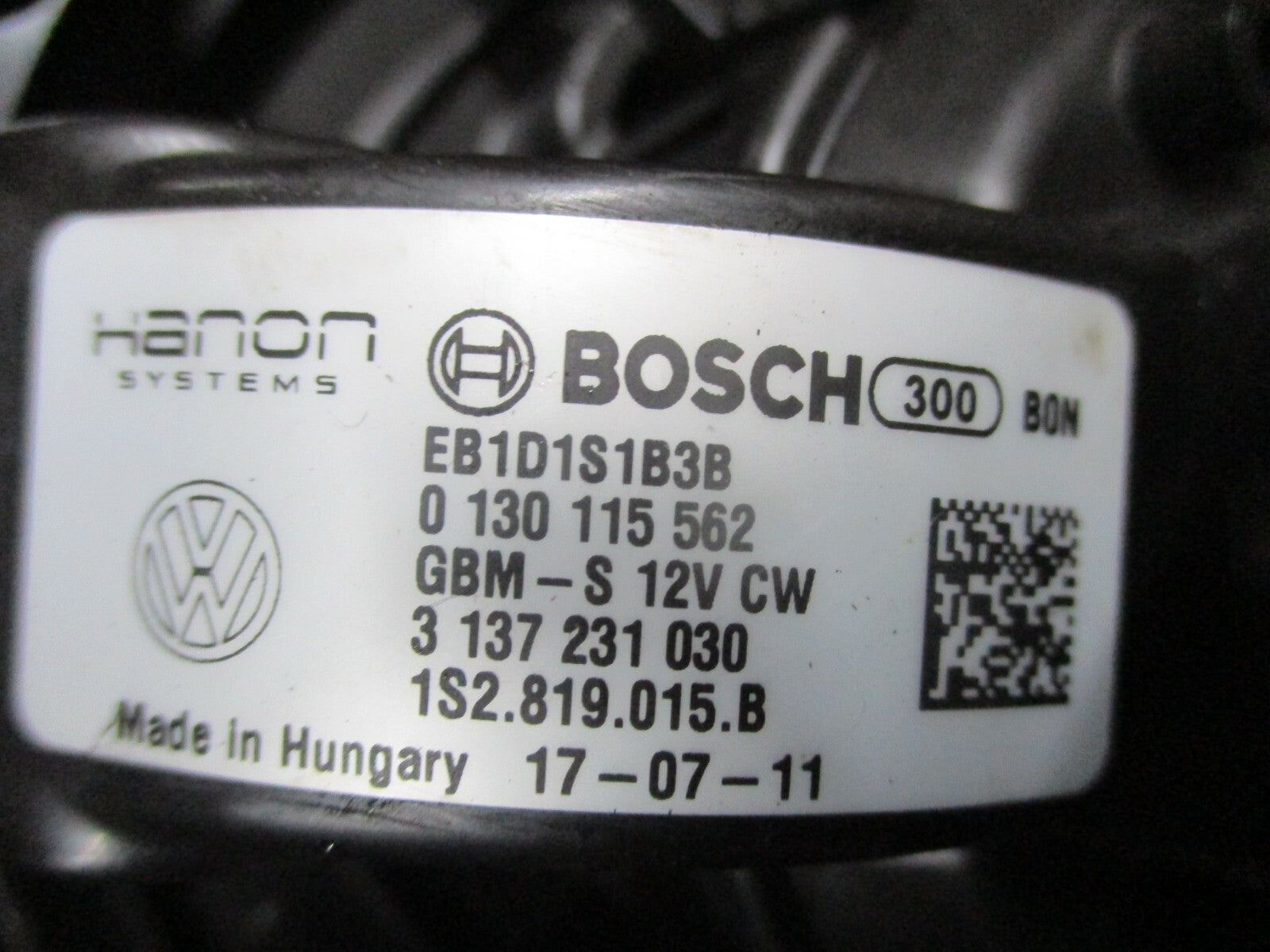 VW VOLKSWAGEN UP 2017 HEATER AIR FAN BLOWER MOTOR ASSEMBLY UNIT 1S2819015B
