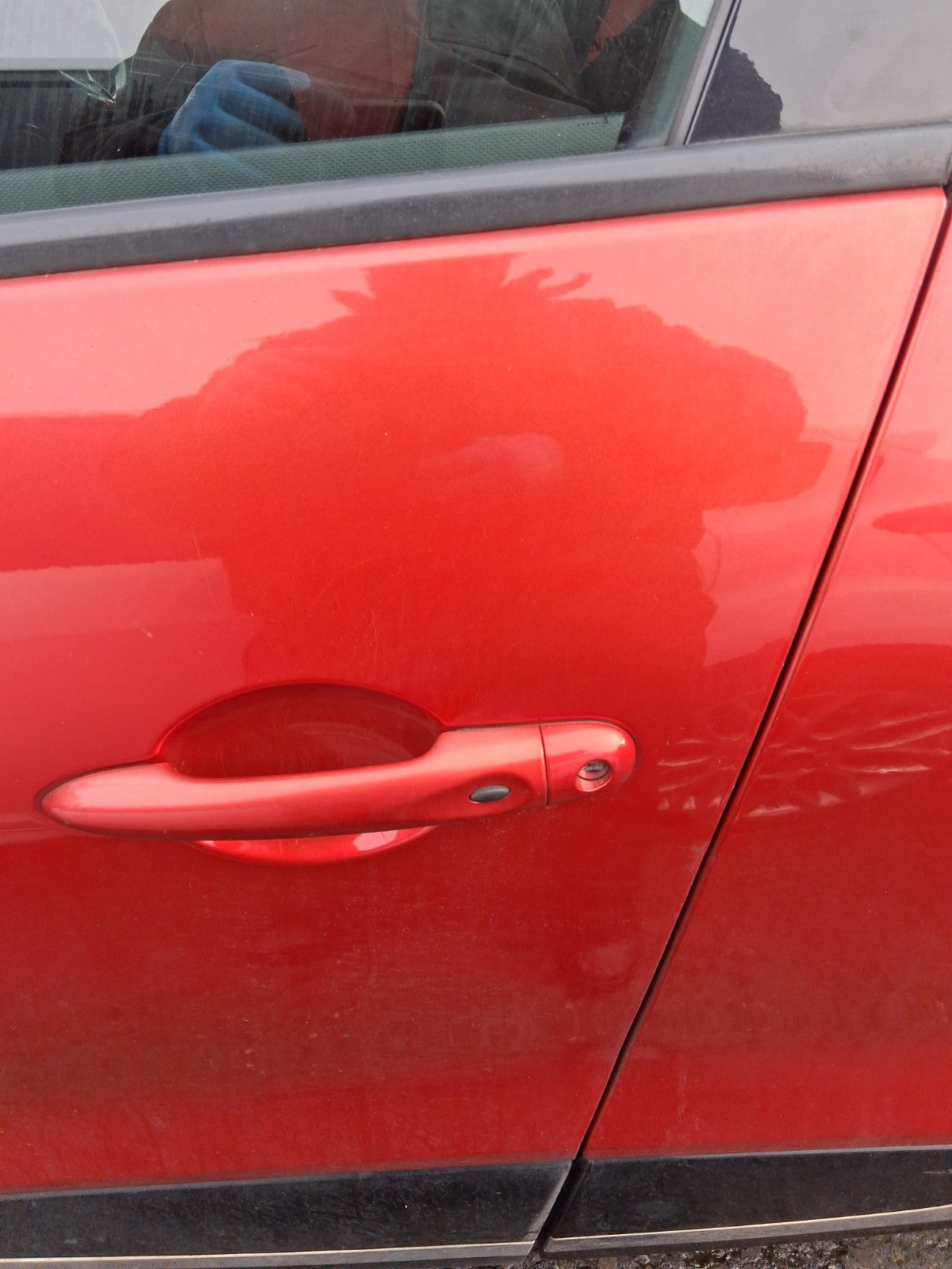 2013 RENAULT CLIO X98 MK4 NSF PASSENGER SIDE FRONT LEFT BARE DOOR RED