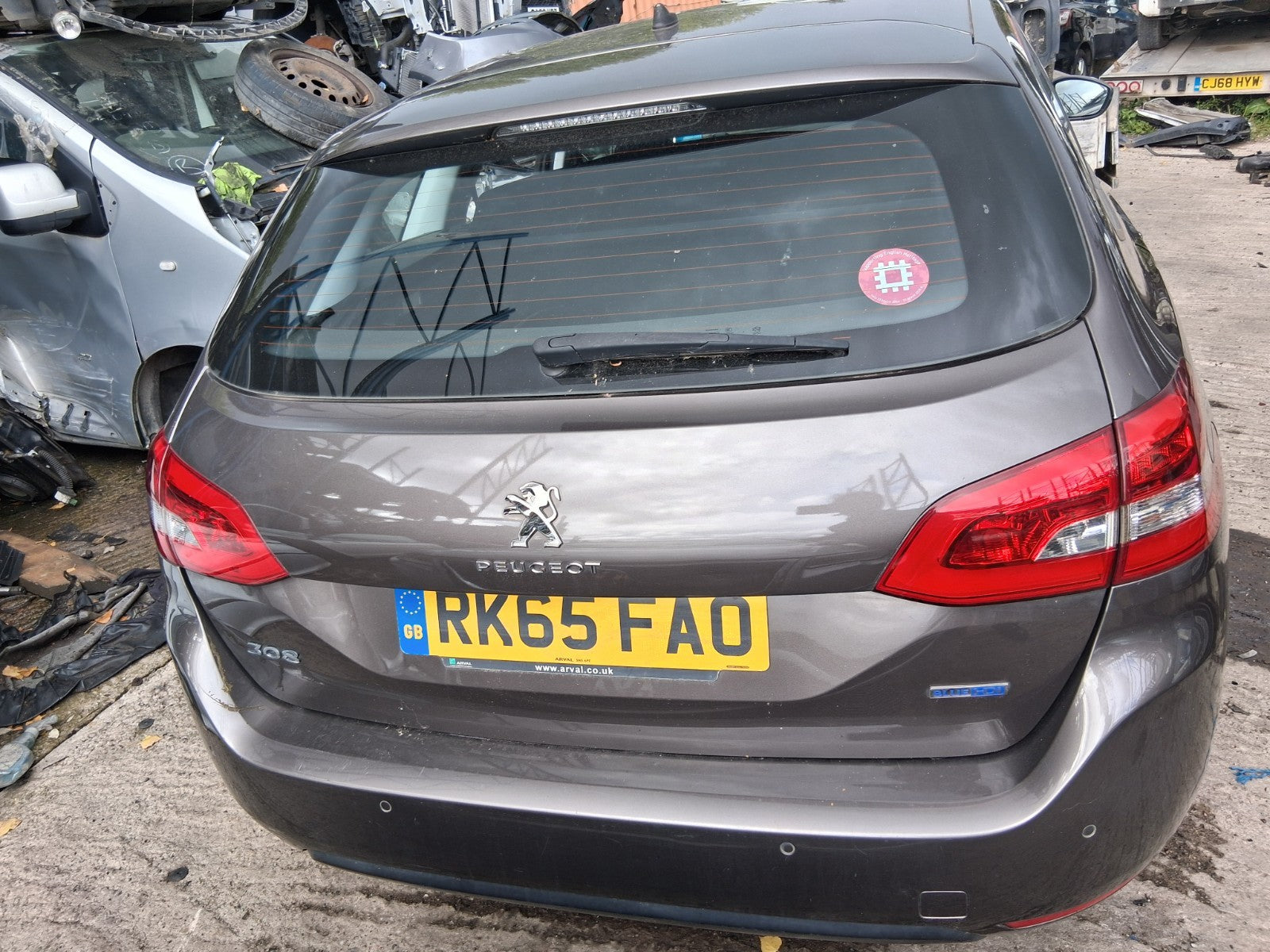 2015 PEUGEOT 308 MK2 ESTATE REAR BARE TAILGATE  BOOTLID GREY MOKA KKS