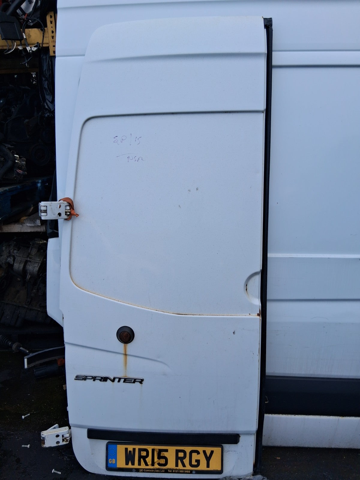 2016 MERCEDES SPRINTER W906 NSR PASSENGER SIDE REAR LEFT COMPLETE DOOR WHITE