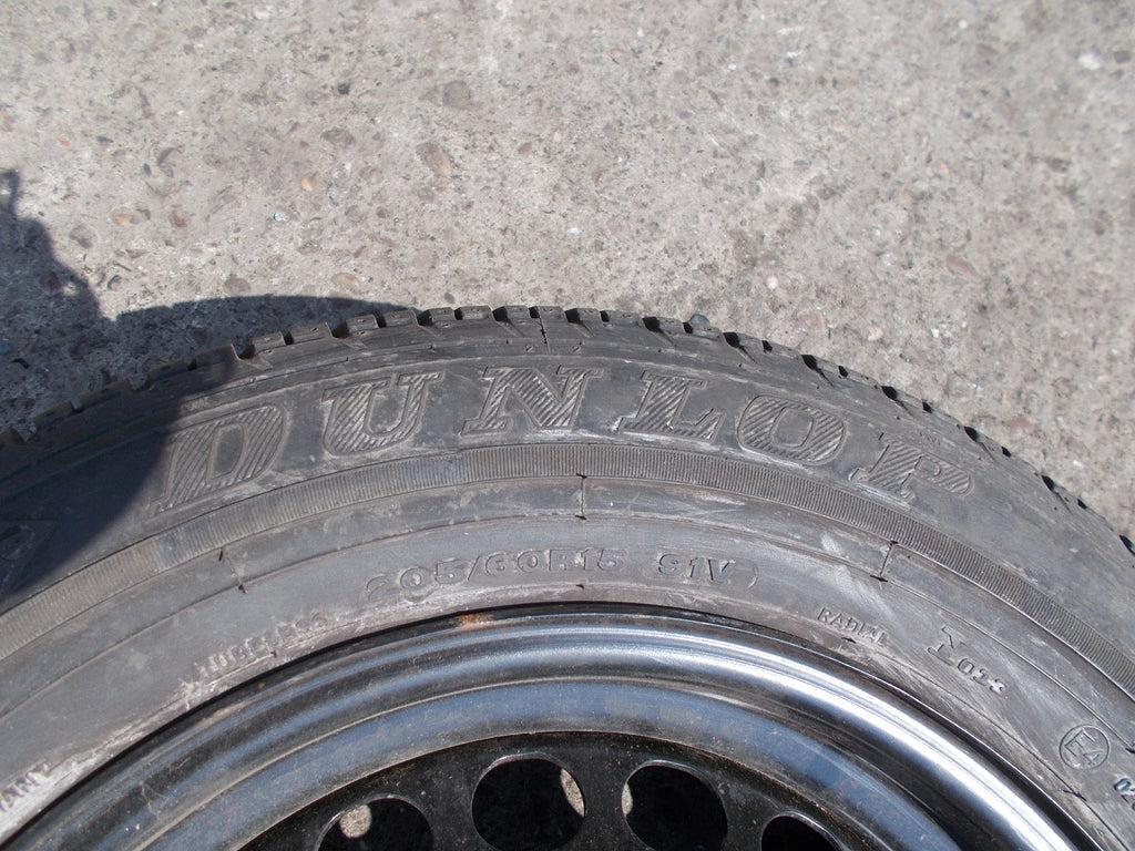 VOLKSWAGEN PASSAT DUNLOP 15 INCH 5 STUD STEEL WHEEL 205/60 R15