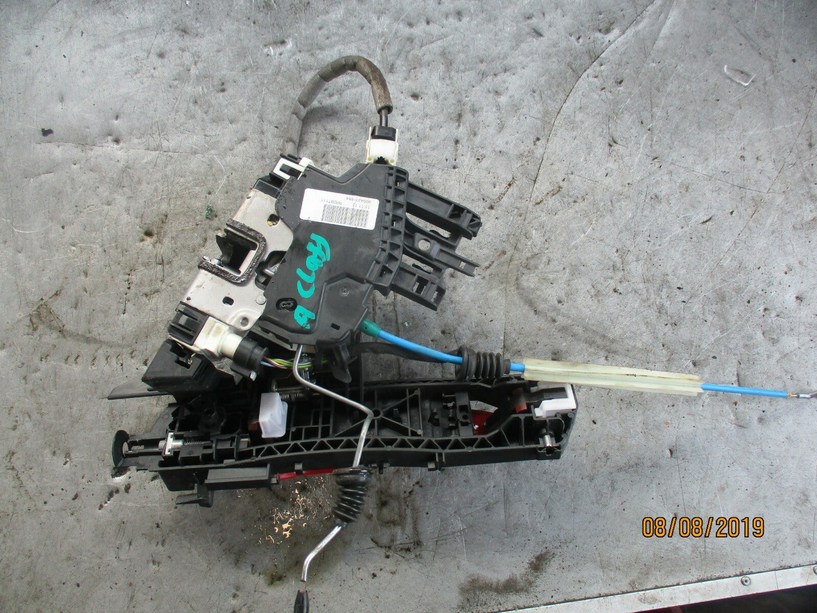 MERCEDES A CLASS W176 OSR DRIVER SIDE REAR EXTERIOR DOOR LOCK MECH & RED HANDLE