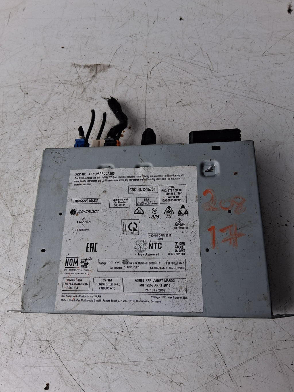 PEUGEOT 208 2017 STEREO MULTIMEDIA HEAD UNIT 9822730380