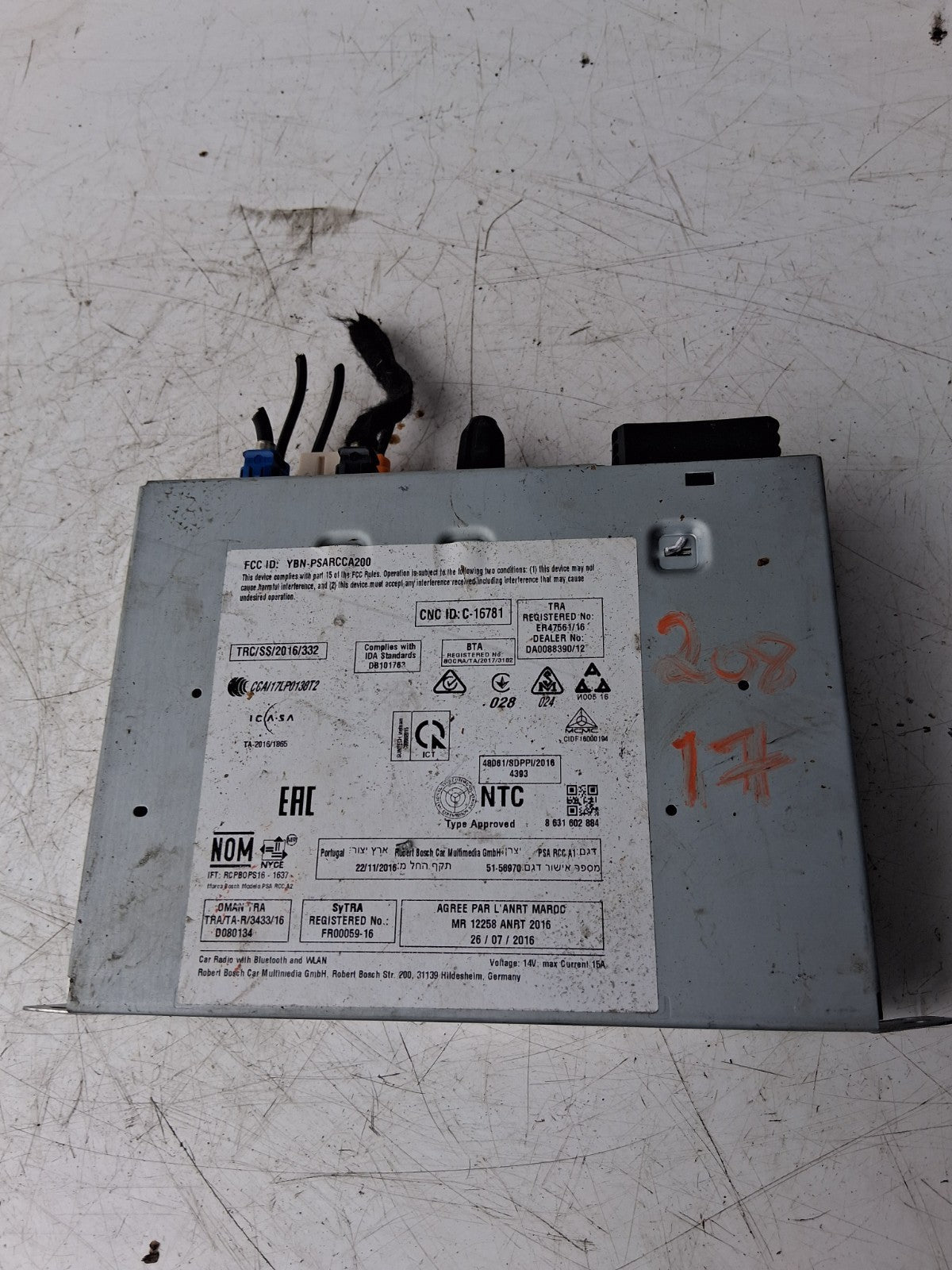 PEUGEOT 208 2017 STEREO MULTIMEDIA HEAD UNIT 9822730380