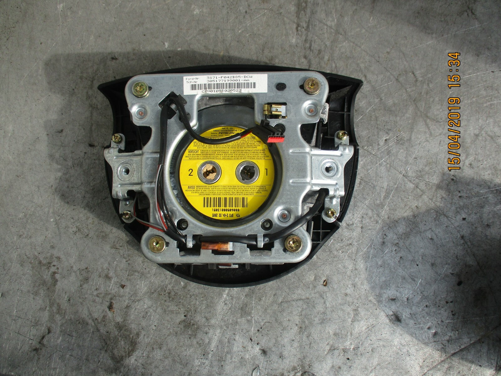 FORD MONDEO MK3 STEERING WHEEL AIRBAG 3S71F042B85