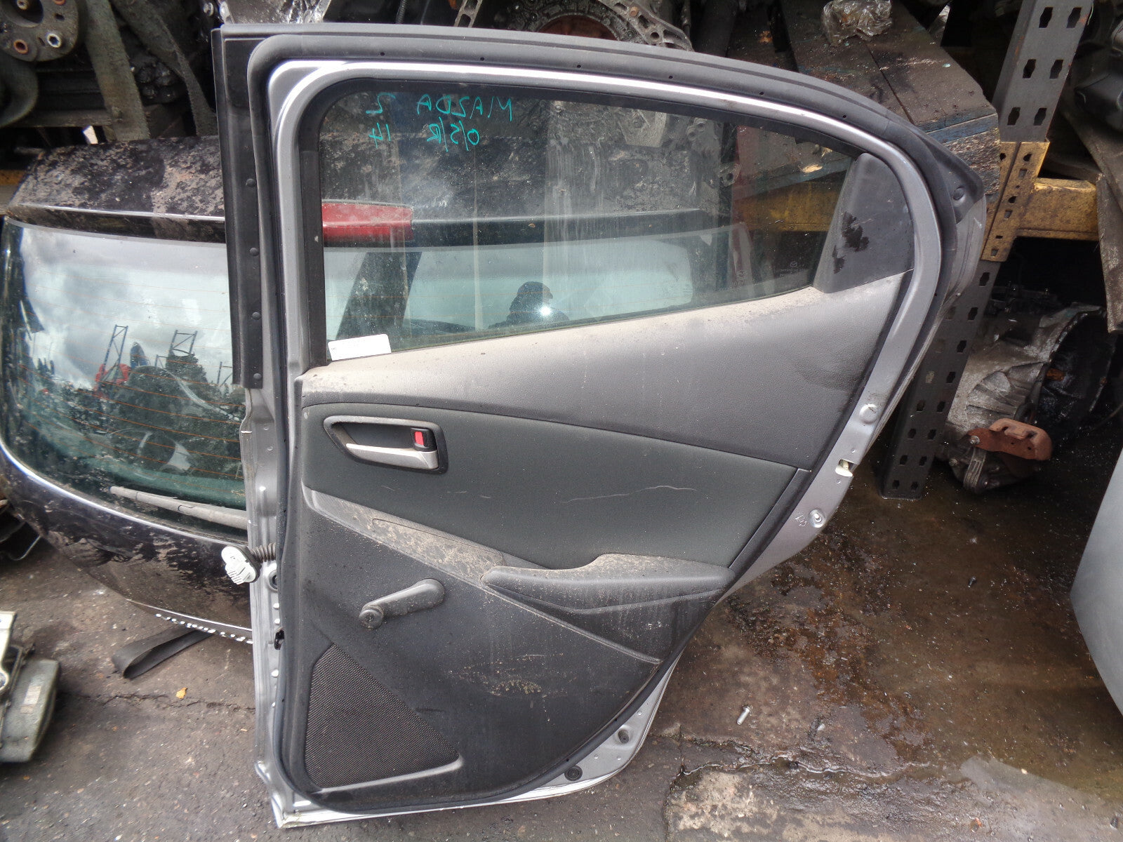 MAZDA 2 DJ MK3 2015 OSR DRIVER SIDE REAR DOOR GREY