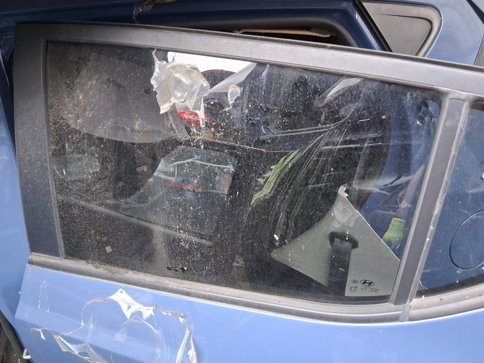 2017 HYUNDAI i10 MK2 NSR PASSENGER SIDE REAR LEFT WINDOW GLASS