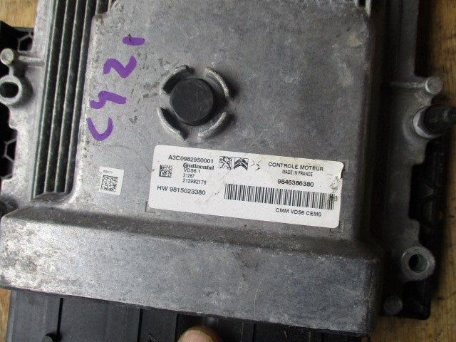 CITROEN C4 MK3 2021 1.2 PETROL ECU ENGINE CONTROL MODULE UNIT 9846386380