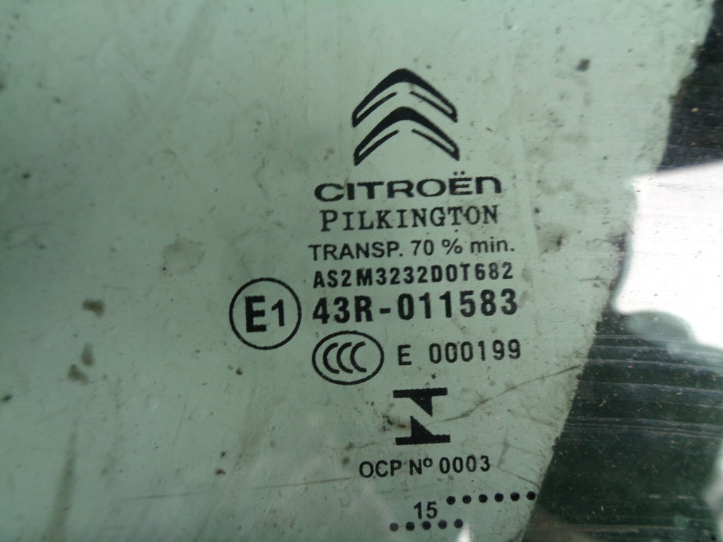 CITROEN C4 CATCUS 2016 OSR DRIVER SIDE REAR WINDOW GLASS