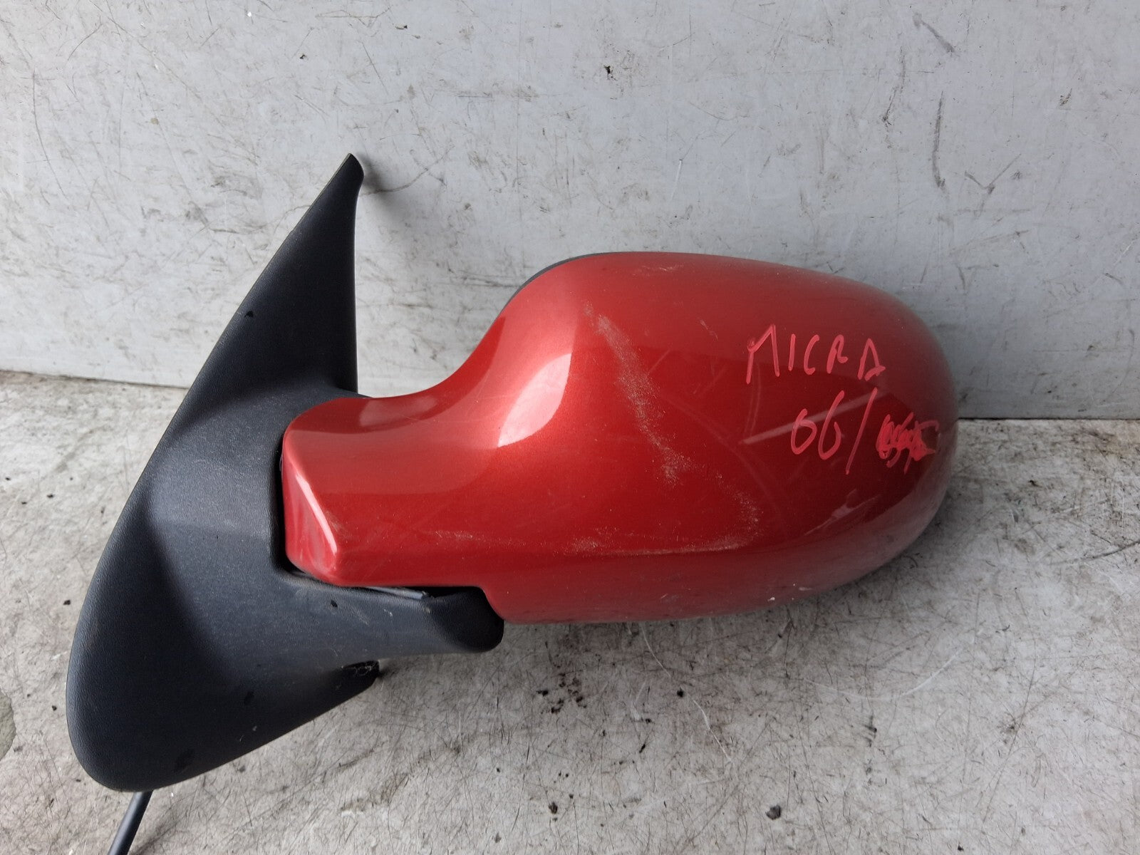 NISSAN MICRA 2006 K12 1.2 PETROL NS PASSENGER SIDE LEFT WING MIRROR RED E2011031