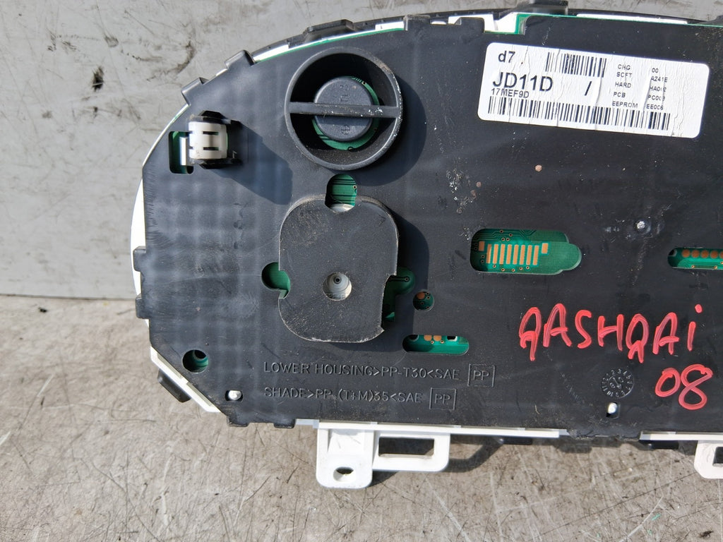 2008 NISSAN QASHQAI J10 MK1 1.6 PETROL SPEEDOMETER INSTRUMENT CLUSTER JD11D