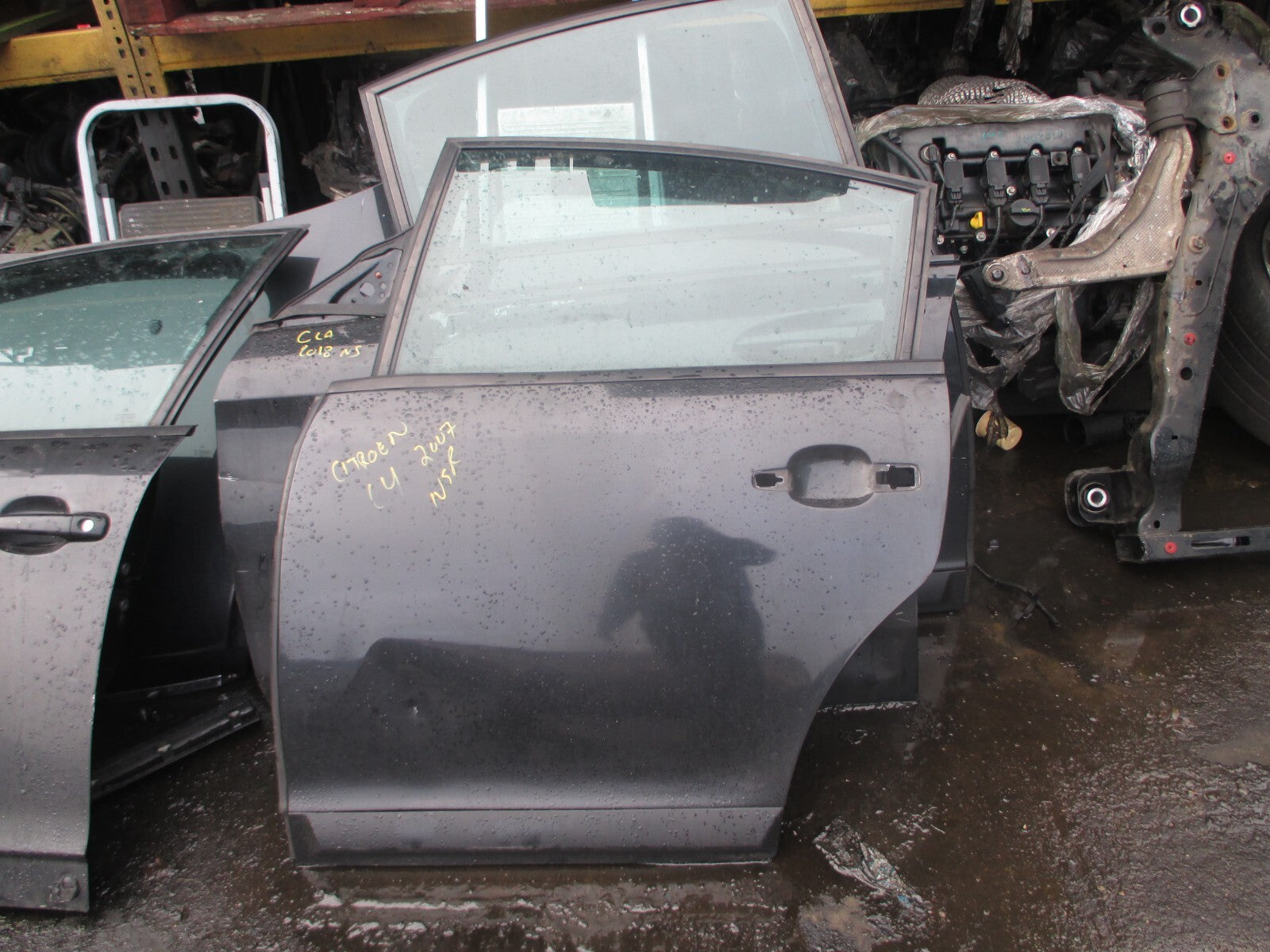 CITROEN C4 MK1 2007 NSR PASSENGER SIDE REAR BARE DOOR BLACK