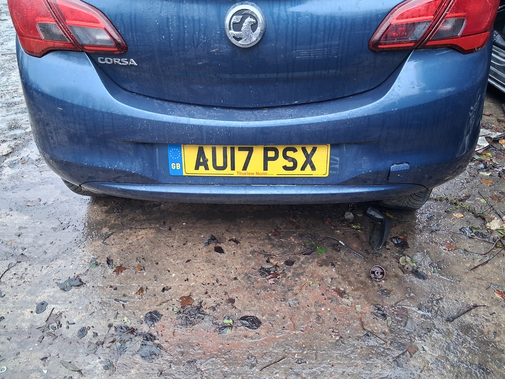 2017 VAUXHALL CORSA E COMPLETE REAR BUMPER DARK SEA BLUE METALLIC Z22W