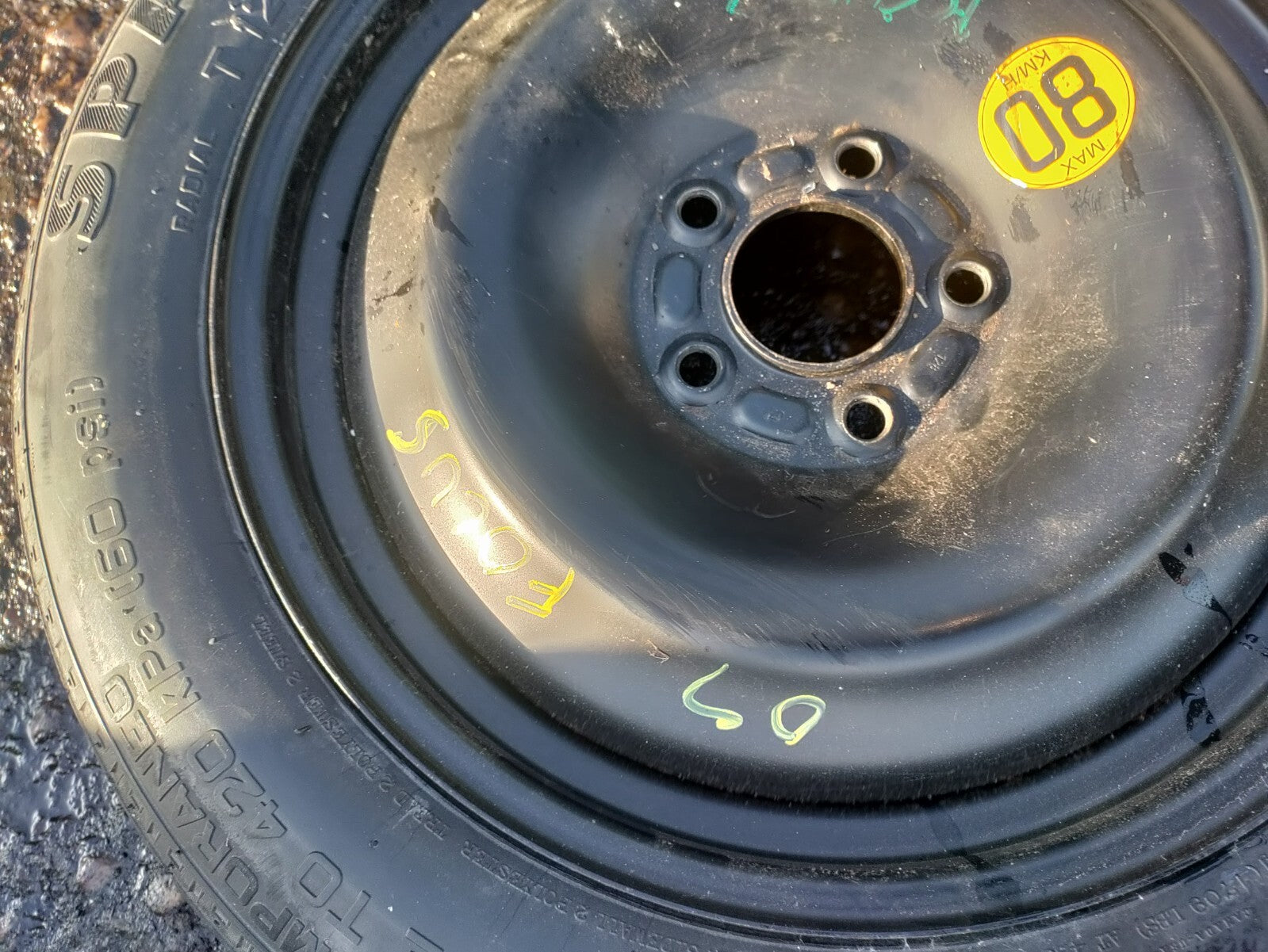 2007 FORD FOCUS MK2 16 INCH SPACESAVER WHEEL WITH TYRE T125/85R16