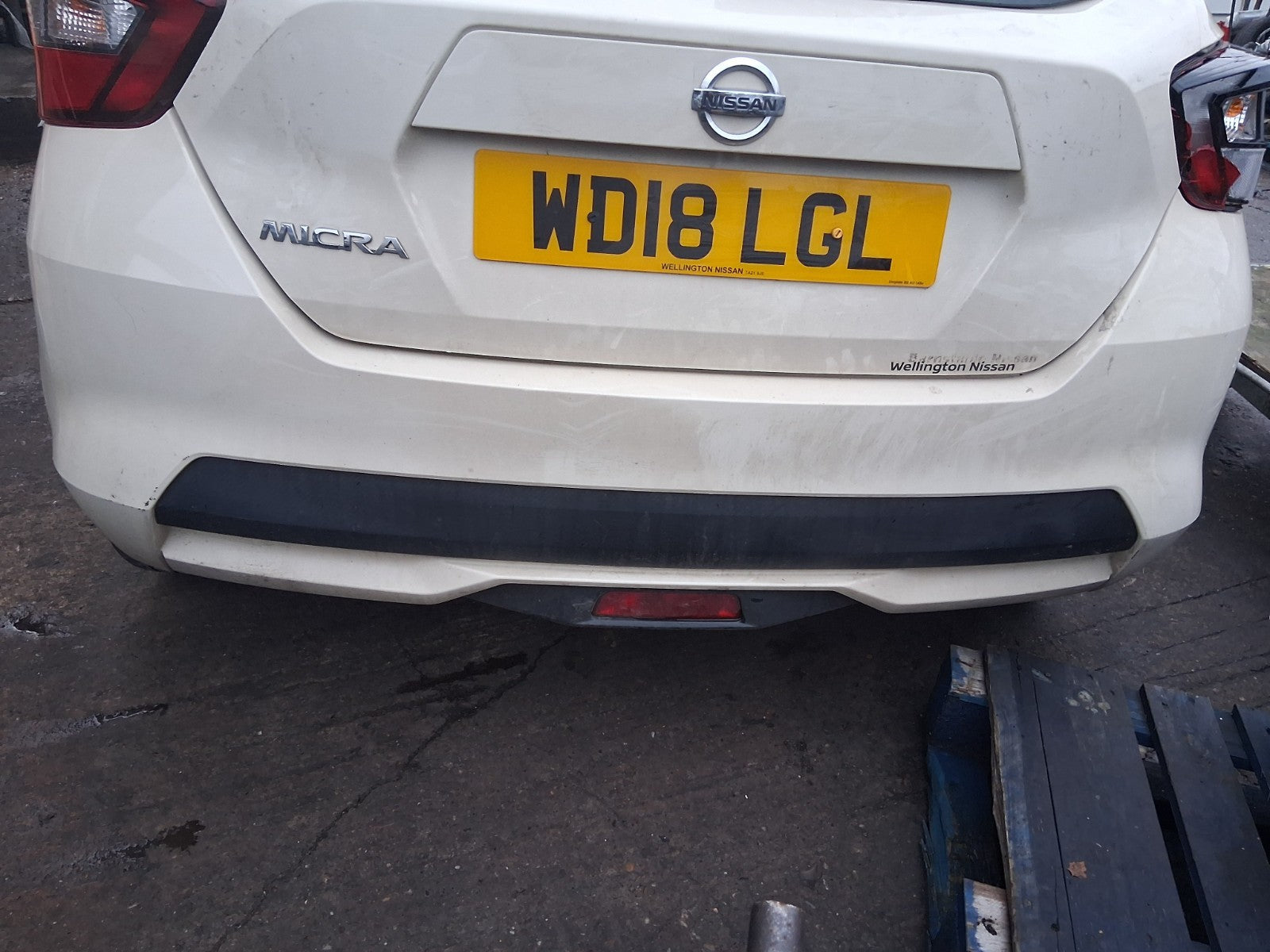 2018 NISSAN MICRA K14 COMPLETE REAR BUMPER IVORY D16