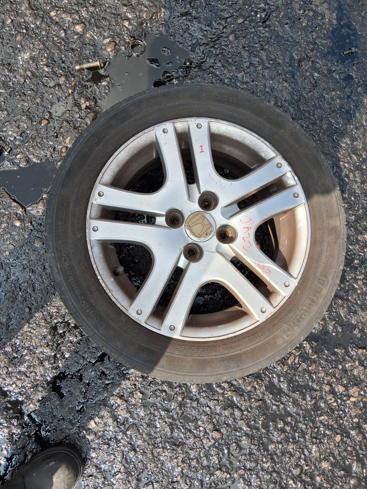 2007 HONDA JAZZ MK2 15 INCH ALLOY WHEEL WITH TYRE 185/55R15