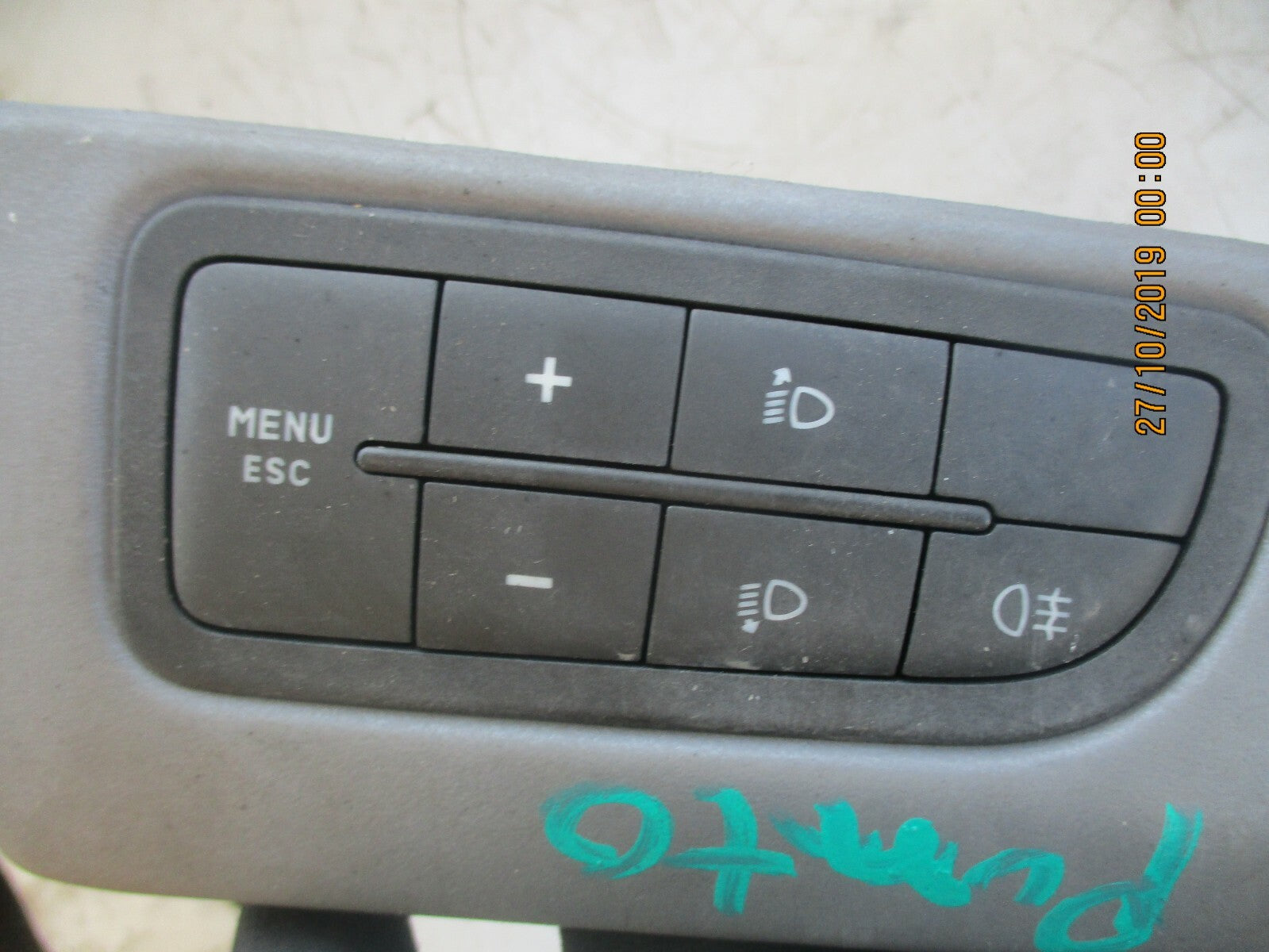 FIAT GRANDE PUNTO 199 CENTRE CONSOLE HEADLIGHT CONTROL SWITCHES UNIT
