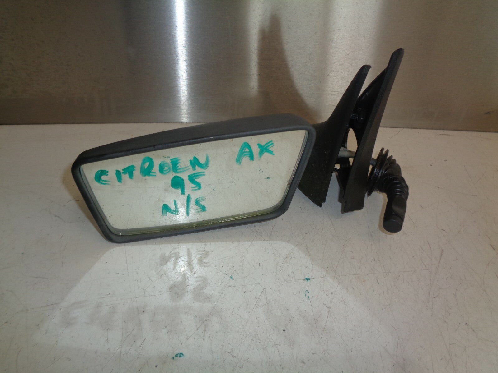 CITROEN AX 1995 NS PASSENGER SIDE FRONT MANUAL WING MIRROR BLACK