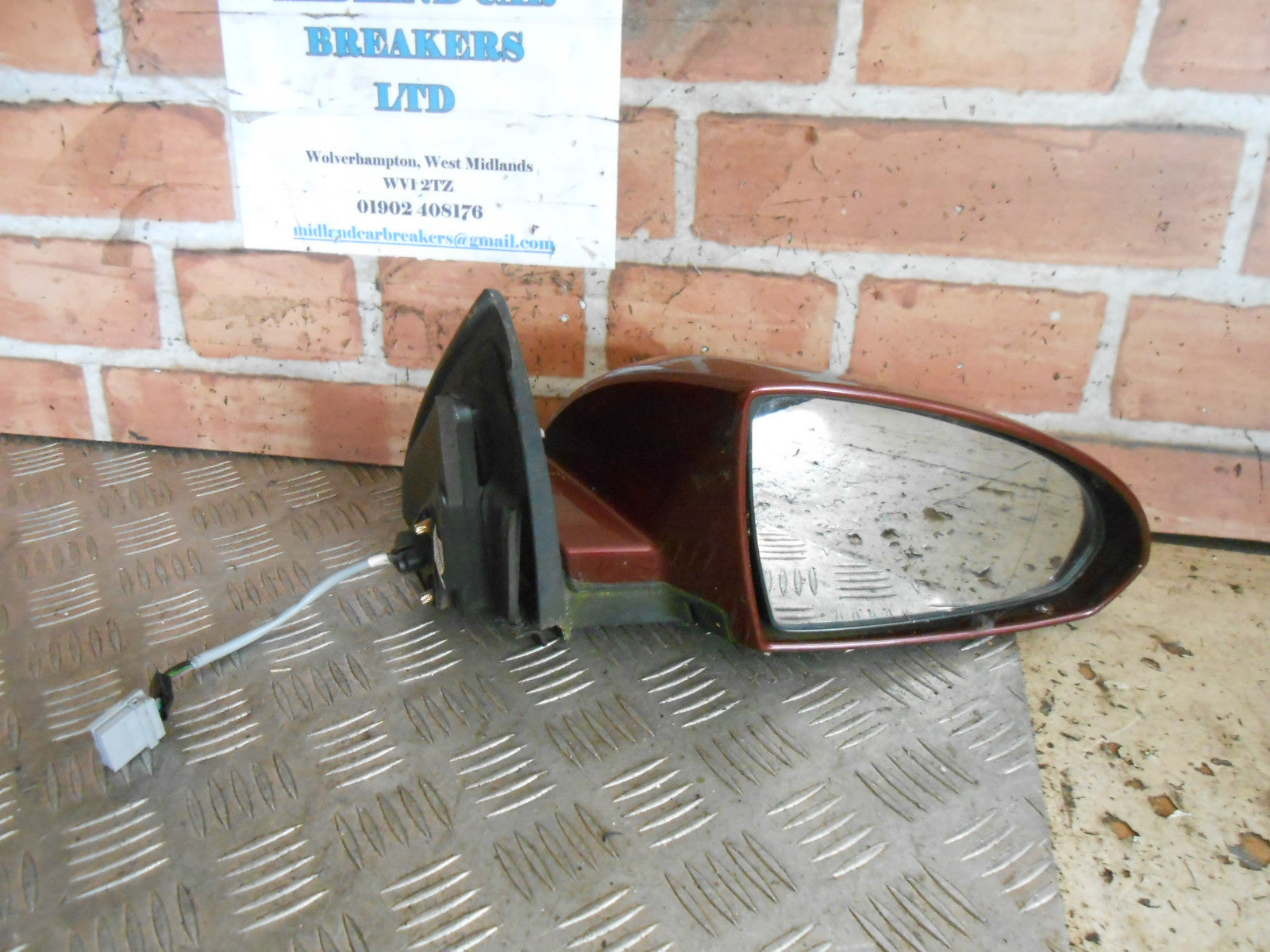 NISSAN PRIMERA P12 2004 OS DRIVER ELECTRIC DOOR WING MIRROR 96301-AU311 BURGUNDY