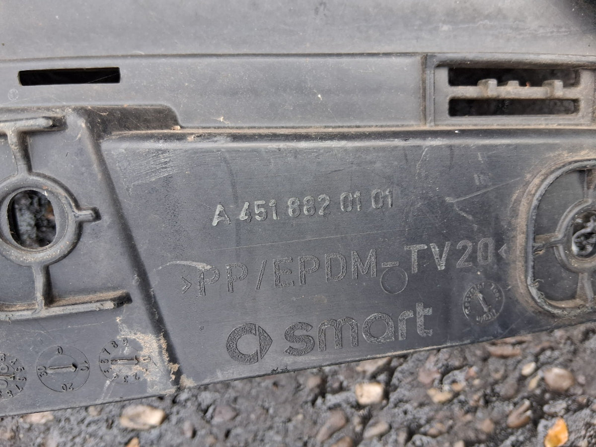 2008 SMART FORTWO REAR BUMPER LEFT PASSENGER SIDE SECTION BLACK