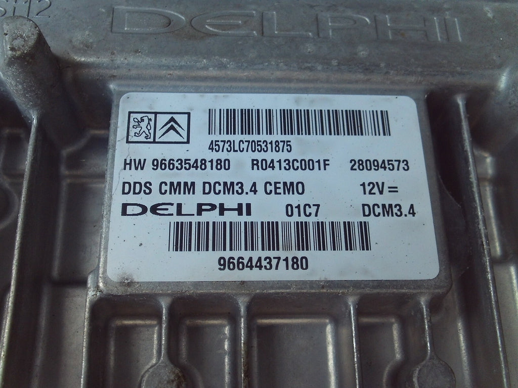 2007 PEUGEOT 407 ECU ENGINE CONTROL MODULE 9664437180