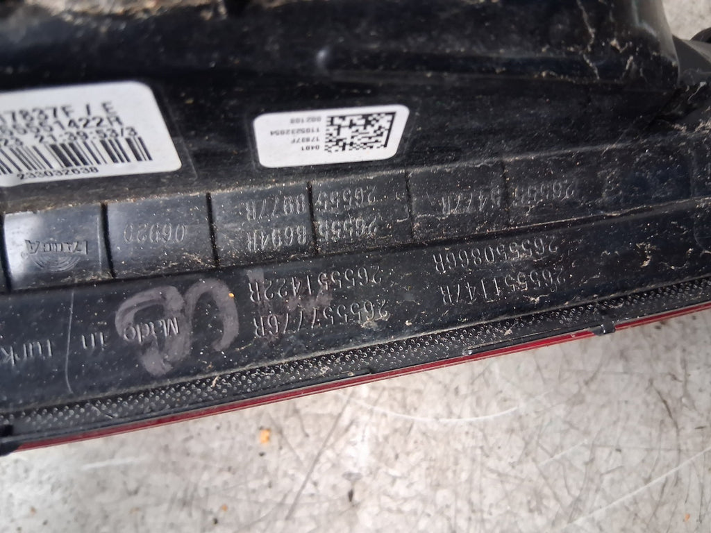 2023 RENAULT CLIO MK5 NSR PASSENGER SIDE REAR INNER TAIL LIGHT 265551422R