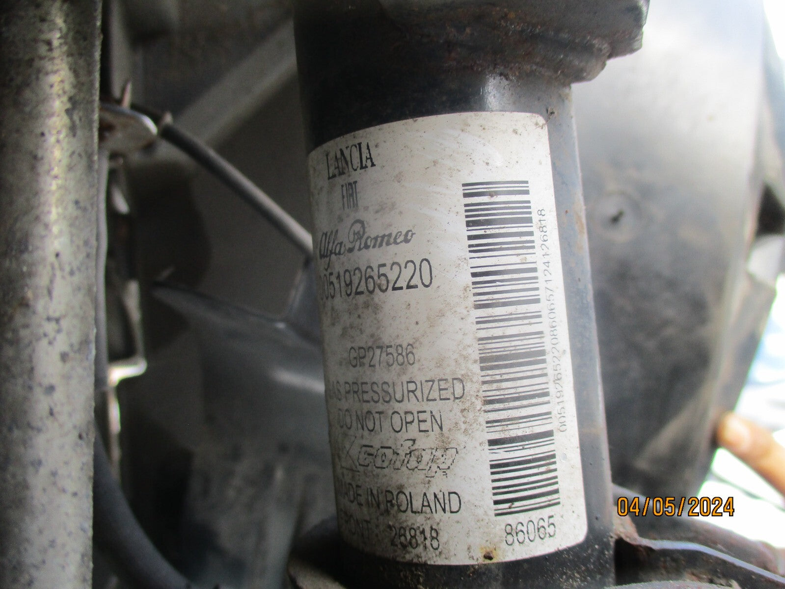 FIAT PANDA 2018 OSF DRIVER SIDE FRONT SHOCK ABSORBER 00519265220
